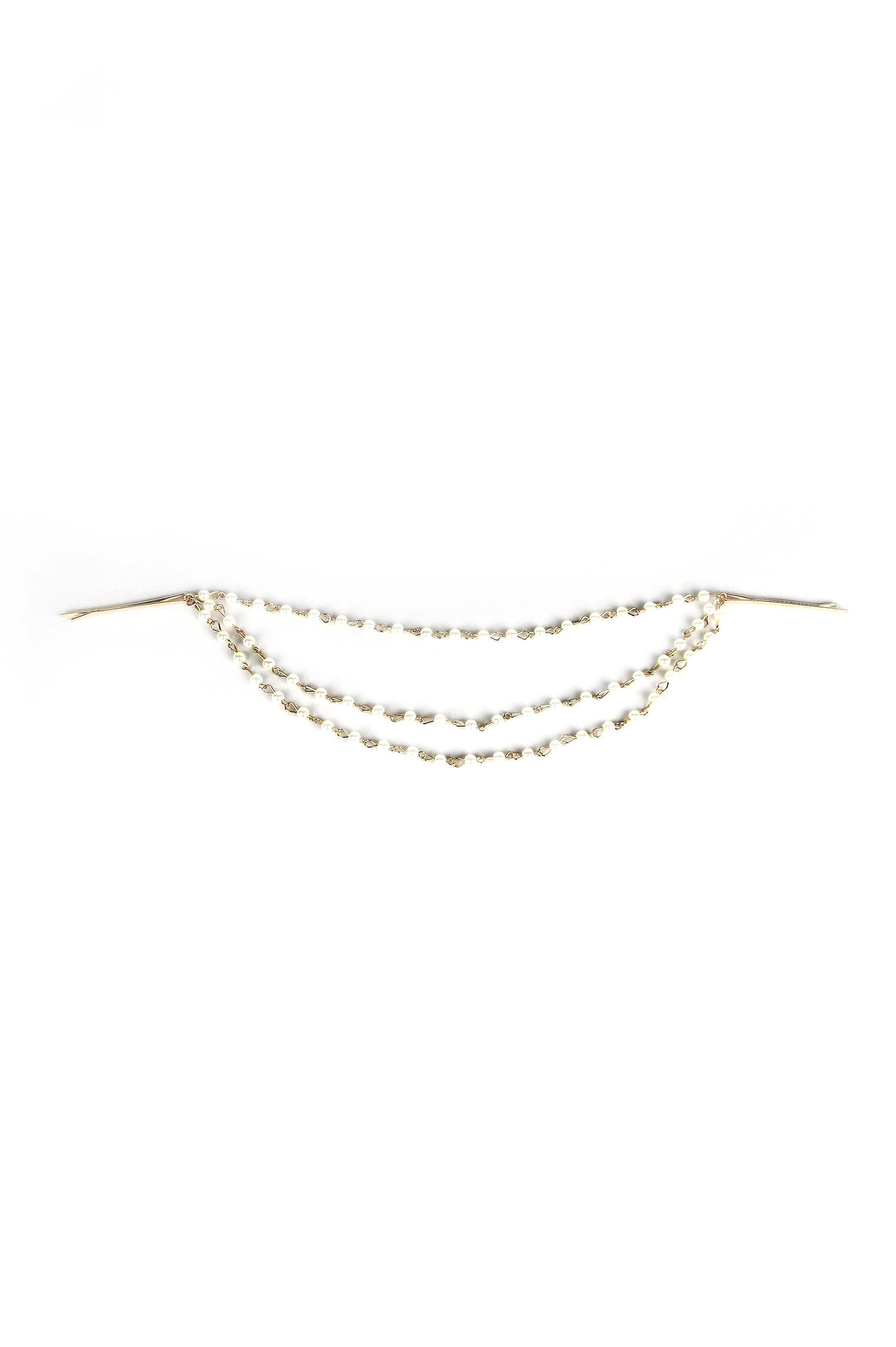 Lovemystyle Gold And Pearl Triple Layer Hair Slide
