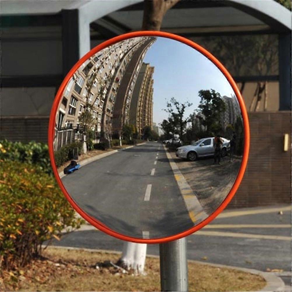 30cm Wide Angle Security Convex Road Mirror Traffic Driveway Safety Fitting Kit