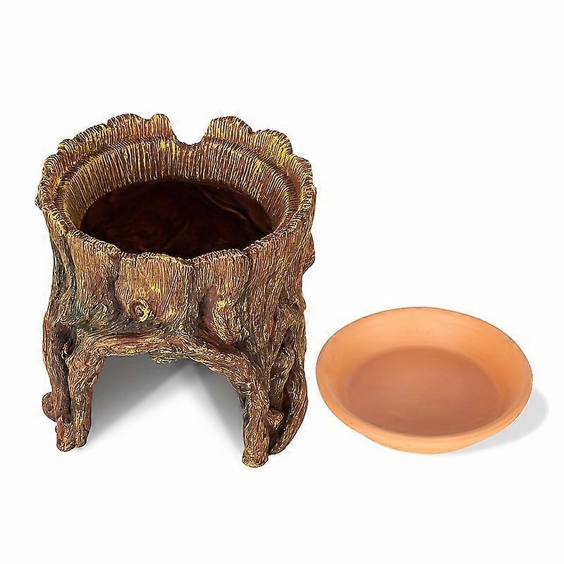 1pc Reptile Hide Cave Resin Moisture Keeping Reptile Cave With Clay Water Basin Humidifying For Reptile Amphibians