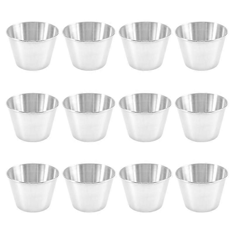 12 Pack Stainless Steel Condiment Sauce Cups,commercial Grade Dipping Sauce Cups,ramekin Condiment
