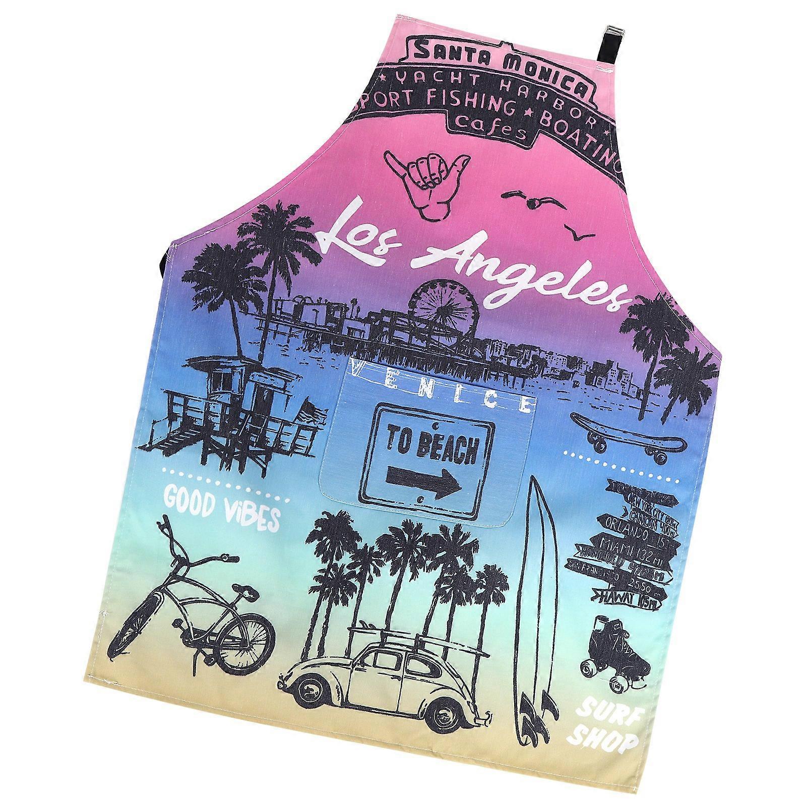 Unisex Dressing Kitchen Cooking Apron Polyester Waterproof Oversized with Adjusted Collar