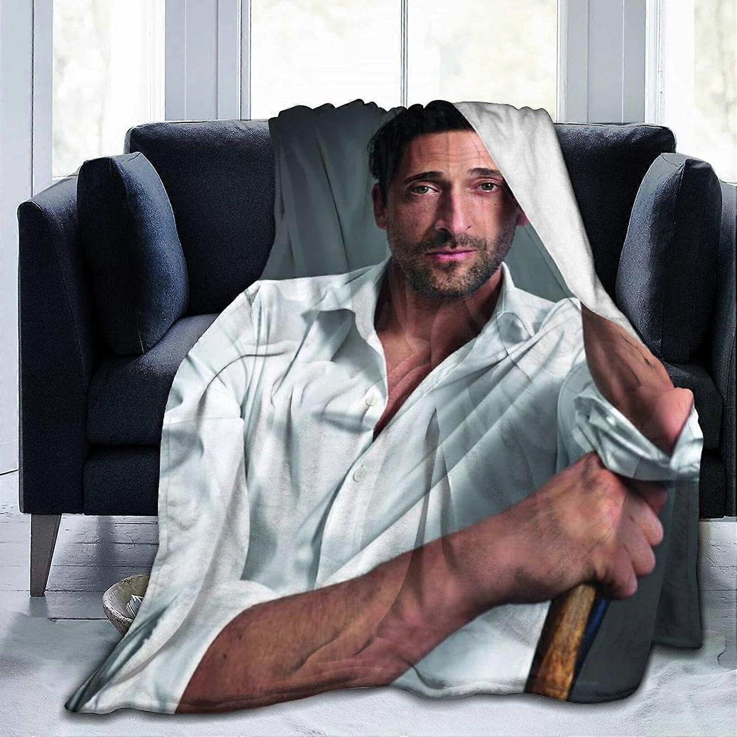 Adrien Brody Blanket Ultra-Soft Flannel Blanket 3D Print Fluffy Plush Blanket Bedding Decor Throw Blanket for Living Roo-DW9882