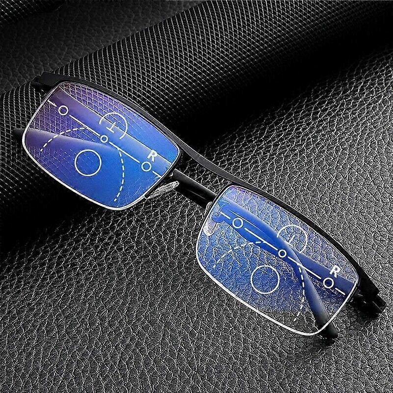 Occhiali Da Lettura Smart Zoom Tedeschi – Multifocali Anti-Luce Blu – Unisex – Colori Nero E Oro