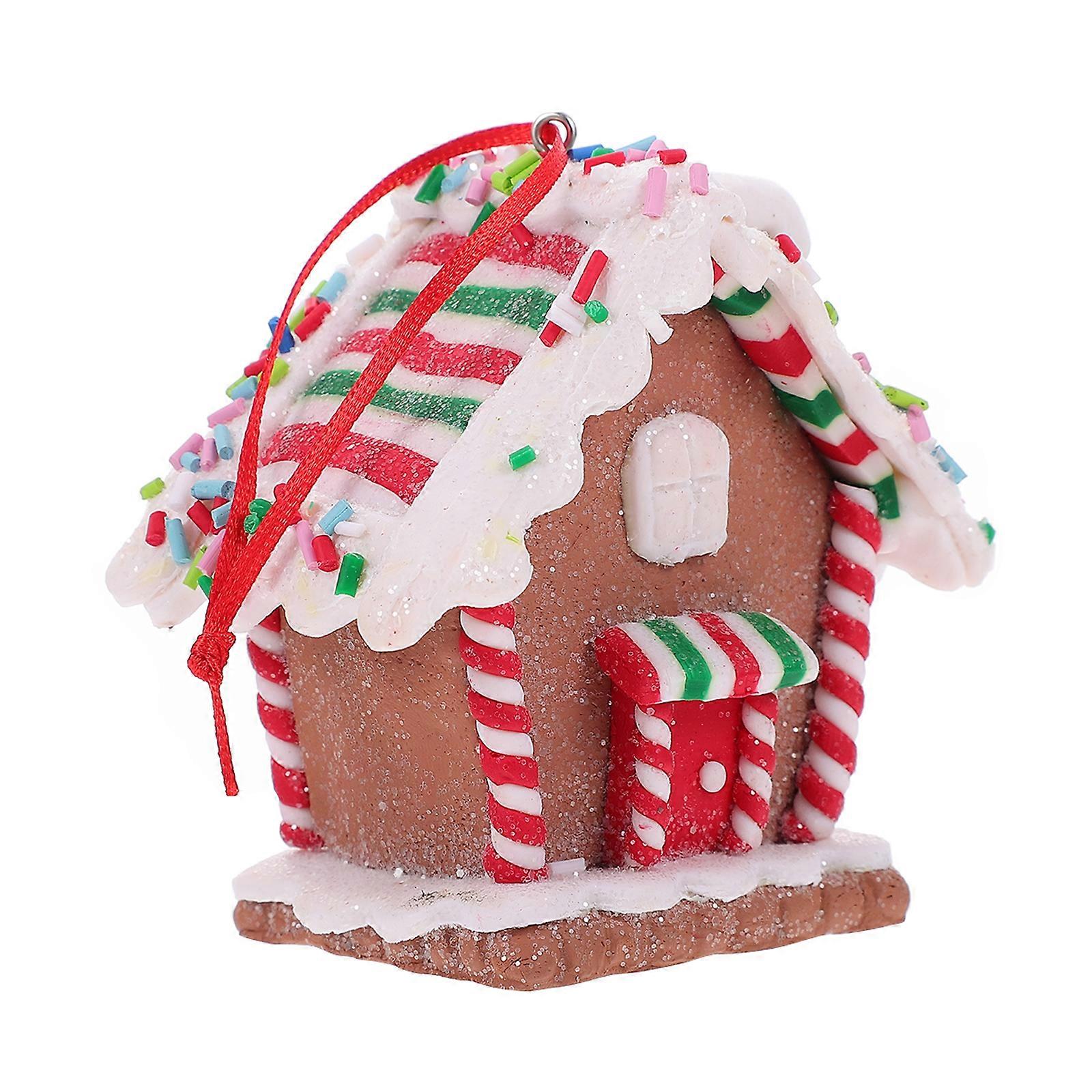 1pc Christmas Tree Hanging Ornament Xmas Tree Decoration House Shaped Pendant