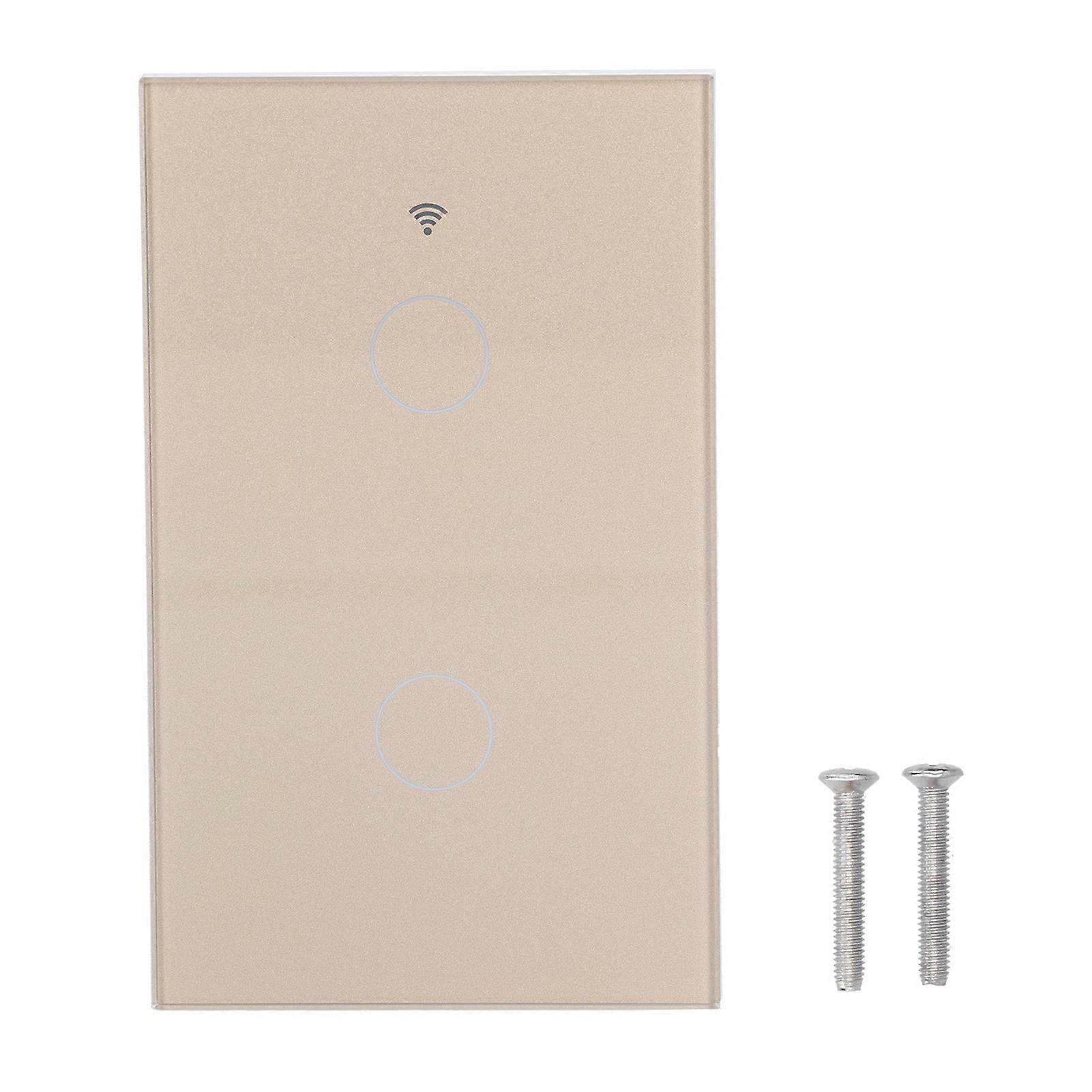 For Zigbee Tuya Remote Light Switch Voice Control 2Gang  Wall Touch Switch AC 100240V