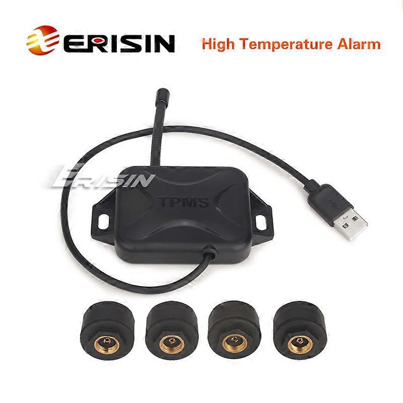 Erisin ES341 USB TPMS Module Tire Pressure 4 Sensors For Autoradio Android 9.0/10.0/11.0/12.0 Car Multimedia System