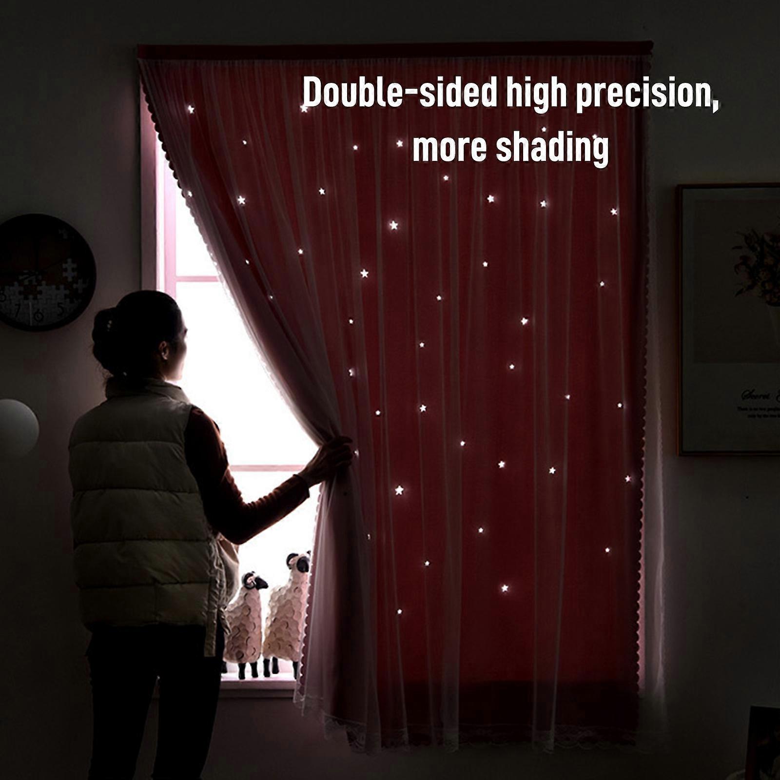 Room Backdrop Curtains Shading Drape High Quality Self-Adhesive Anti UV Punch Free Window Drapes