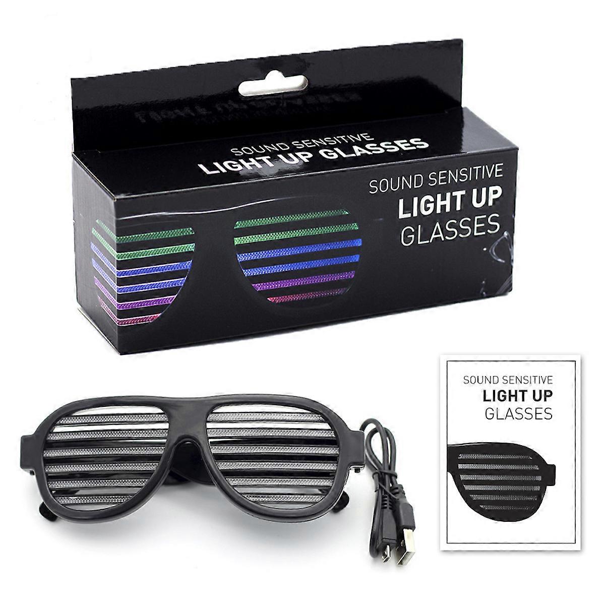 LEDバイザー発光メガネサウンドアクティブ点滅メガネUSBコスプレレイブハロウィン用充電式