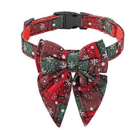 A collar for a horse,Pet Dog and Cat Collar Christmas Snowflake Red Bows Collar Adjutable Collar for Small/Medium/Large