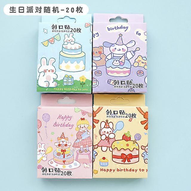 0 Lot de 20 pansements adhésifs incurvés à motifs de dessins animés mignons bandes imperméables pour