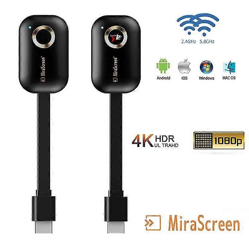 Para Mirascreen G9 Plus 2.4G / 5G 4K Miracast Wifi para DLNA AirPlay HD TV Stick Wifi Display Dongle Receiver para IOS Android Windows