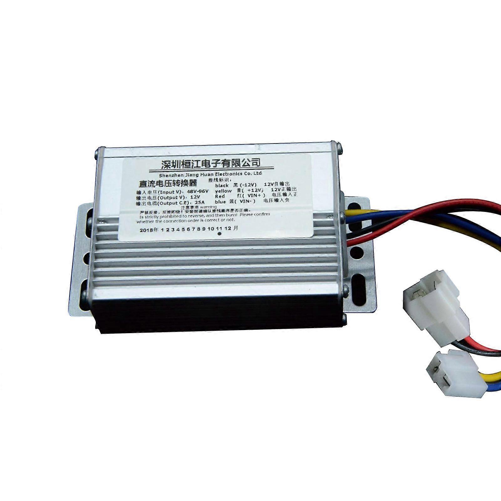 24V-36V/48V-100V to12V 25A DC-DC Converter  4-wire Power Voltage Stabilizer