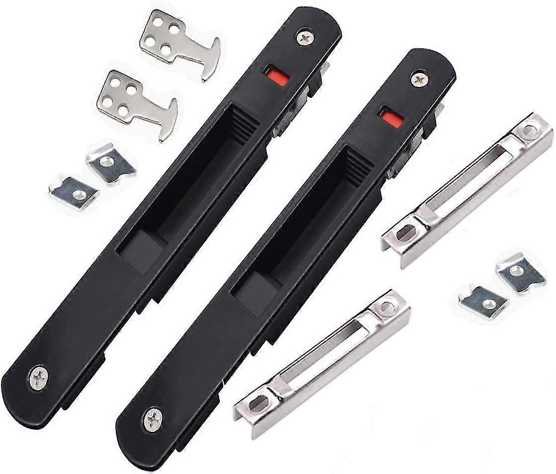 2pcs Sliding Door Lock Door Latch Sliding Bay Lock Window Hook Single Double Sided Lock Latch For Movable Doors Windows Sliding Glass Doors