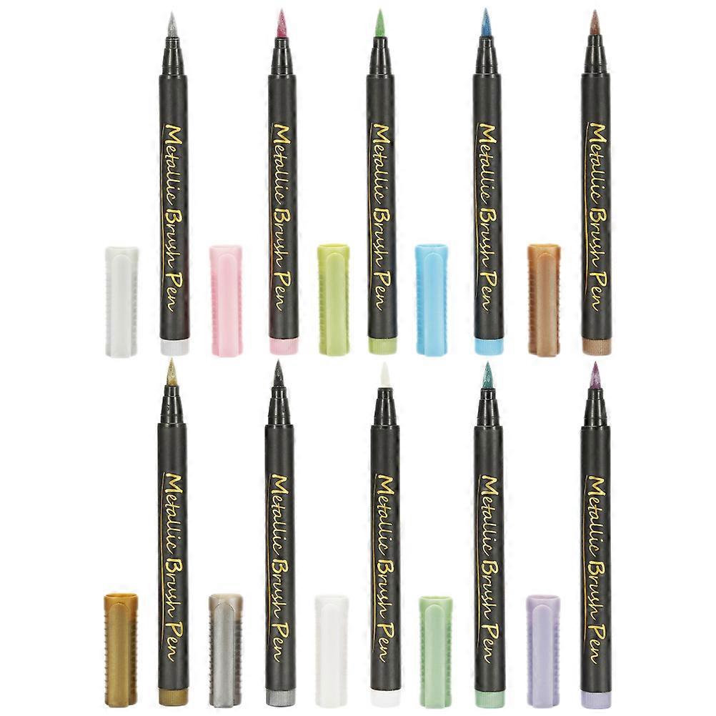 10Pcs Portable Metallic Markers Multi-function Marker Pens Professional Marking Pens