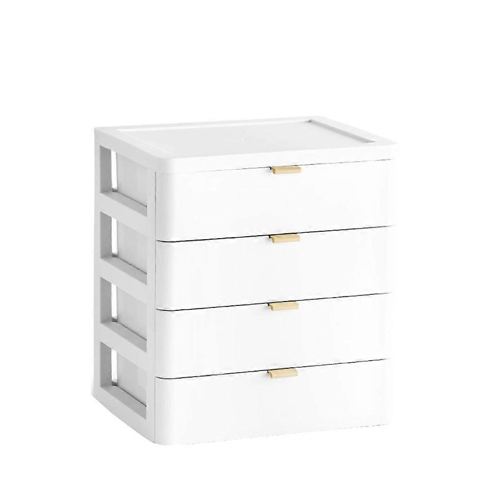 1PC Tabletop Storage Box Drawer Type Organizing Storage Box Makeup Box (White)