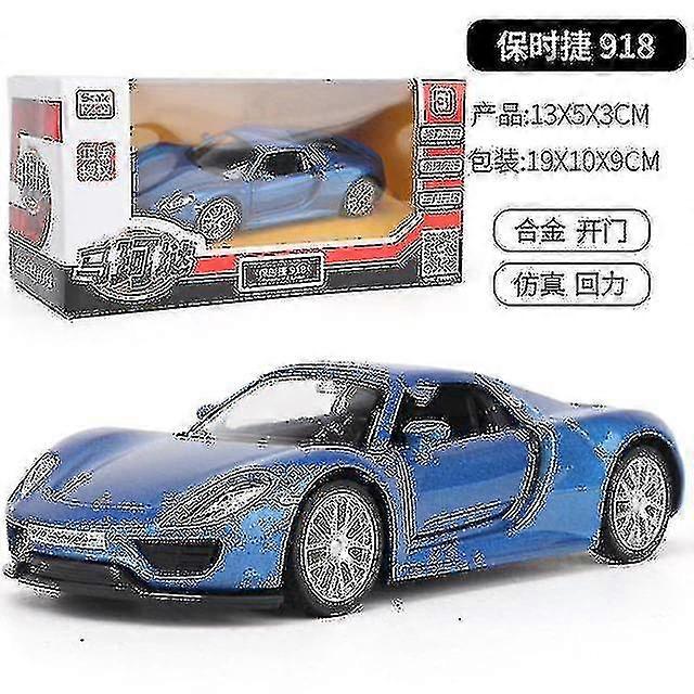 Porsche 918 1/36 Diecast Pull Back Autos(blau)