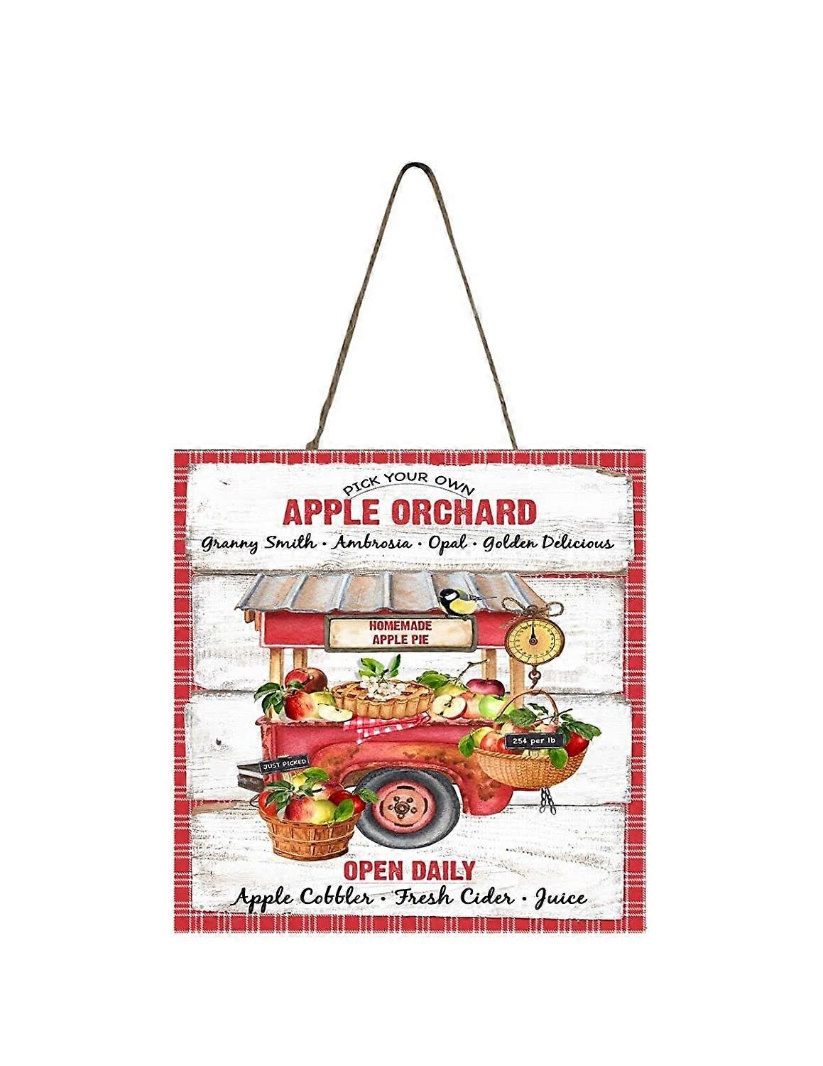 Apple Orchard Καλάθι Ξύλο Mini Sign 5" x 5"