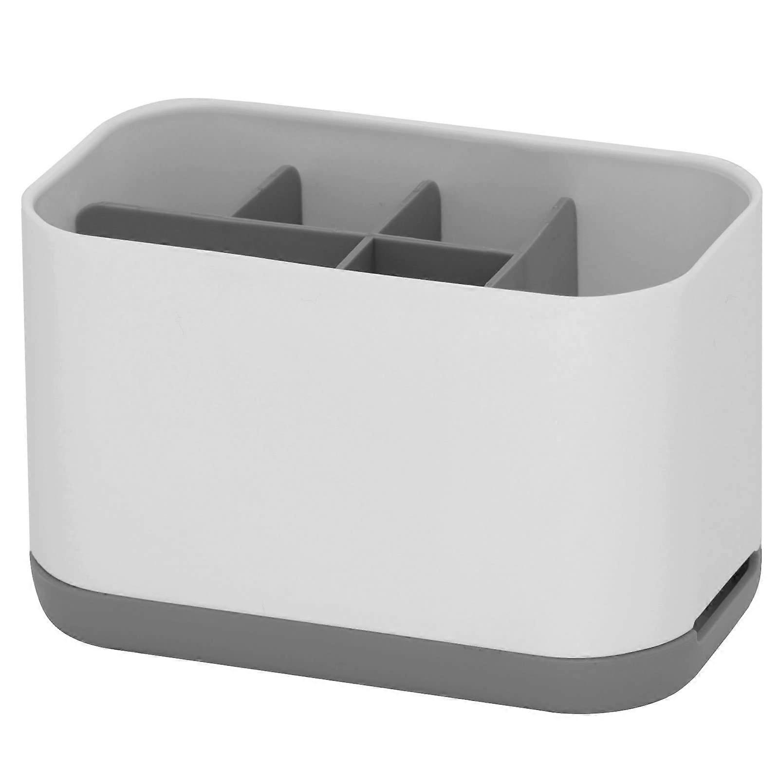 Toothbrush Holder for Bathroom, Toothbrush Caddy, Toothpaste Stand, Plastic, White