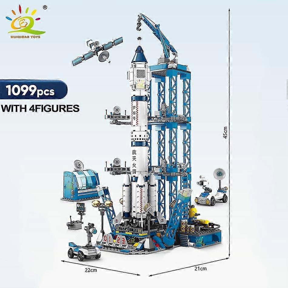Huiqibao宇宙ロケット打ち上げモデルビルディングブロック市航空宇宙宇宙ステーションシャトル船宇宙飛行士レンガおもちゃ子供
