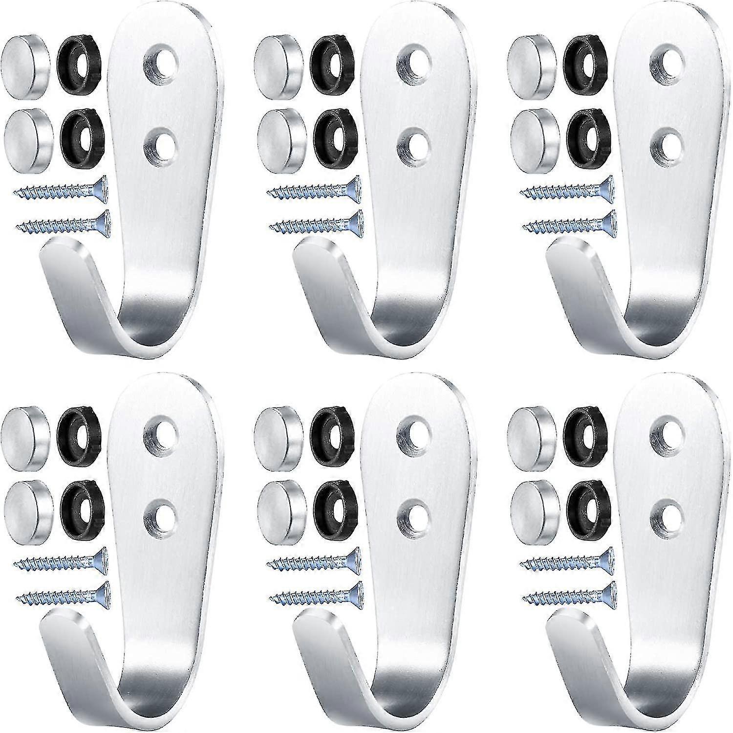 6ウォールフック、コートフック、ステンレススチール、キーフック、コートフック、コートのパック