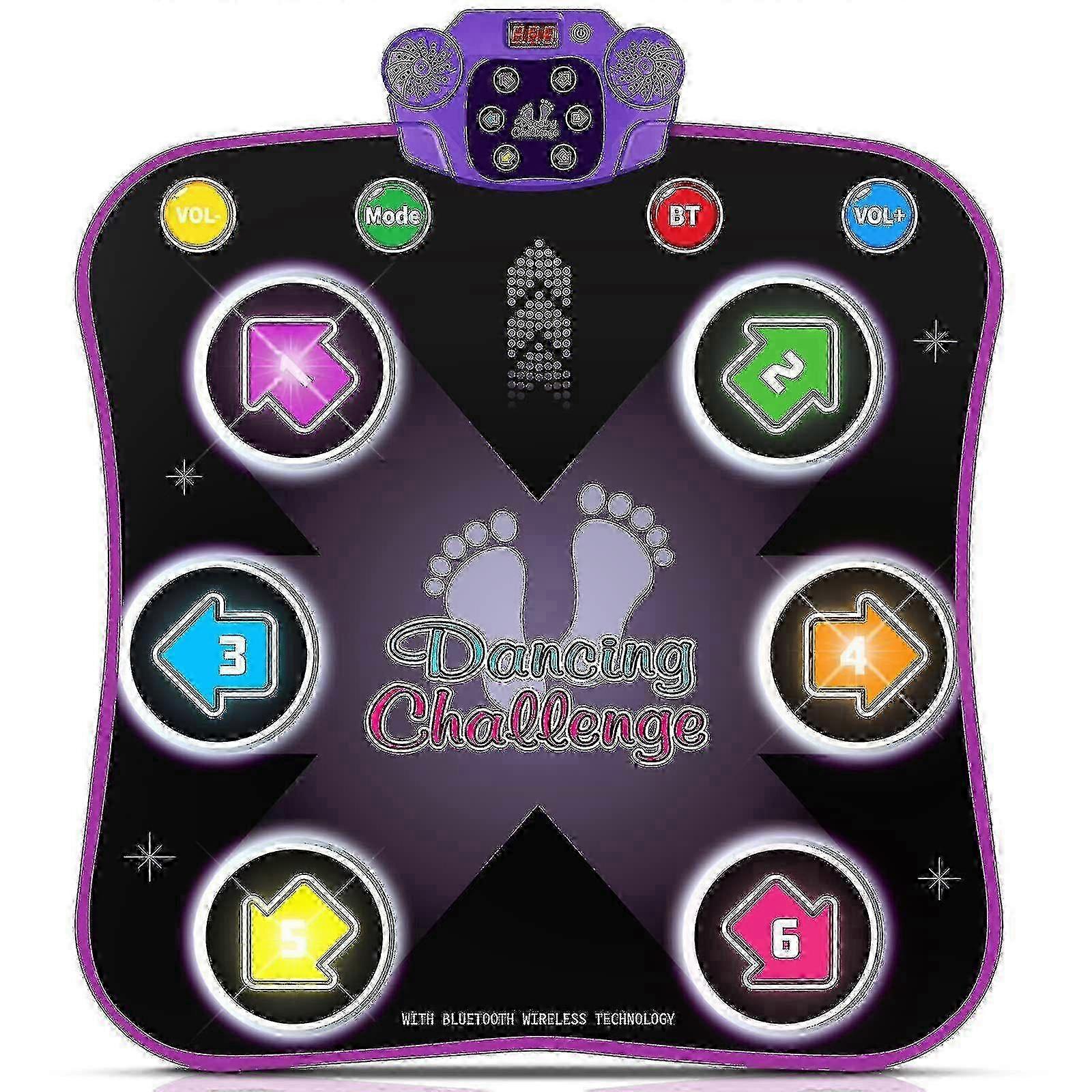 2024 Kids Dance Mat for 3 4 5 6 7 8 9 10 Year Old with Bluetooth Music Dance Pad with Light up 6 Arrows Electronic Dance Blanket Toys with 5 2  