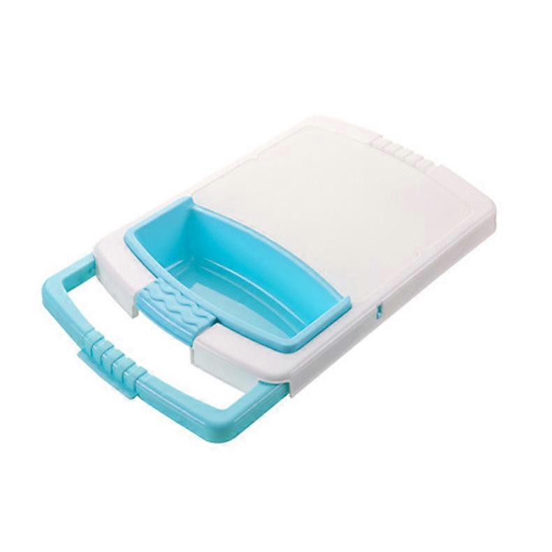 Chopping Block Plastic Multifunctional Storage Draining Basket Cutting Board for Kitchen Blue