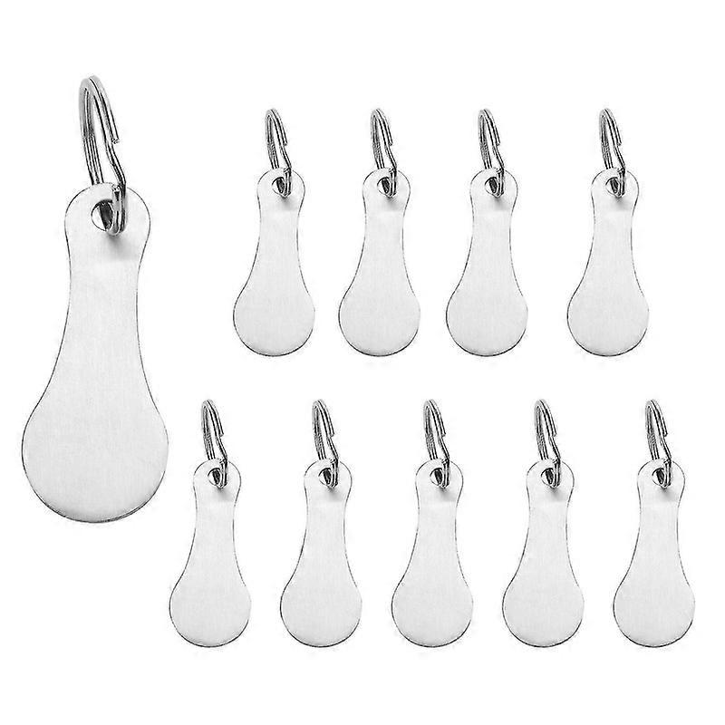 10 قطع من مزيل الفولاذ المقاوم للصدأ - رمز كحلقة مفتاح - يمكن فصلها مباشرة