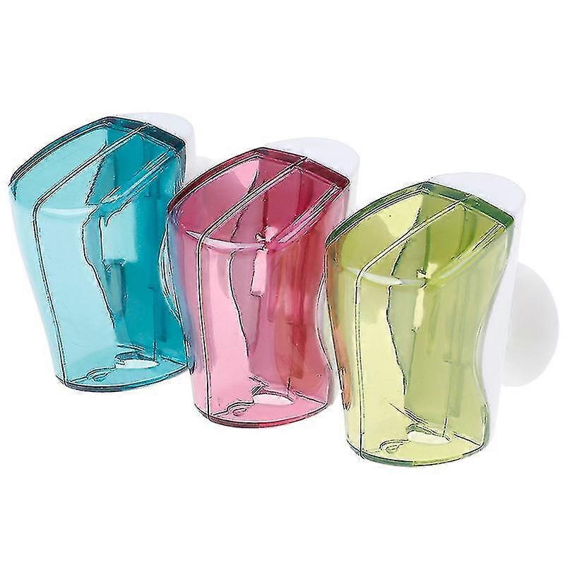 3pcs Toothbrush Holder Dustproof Wallmount Suction Cup Toothbrush Cover Rack Cap