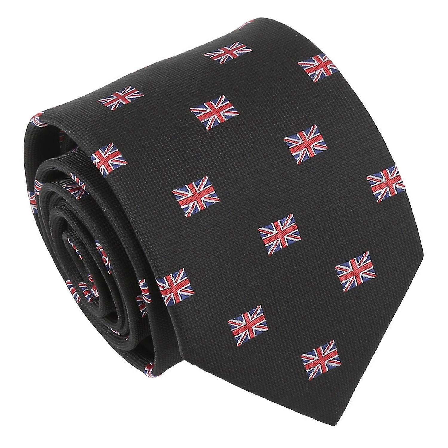 Black British Union Jack Flag Tie
