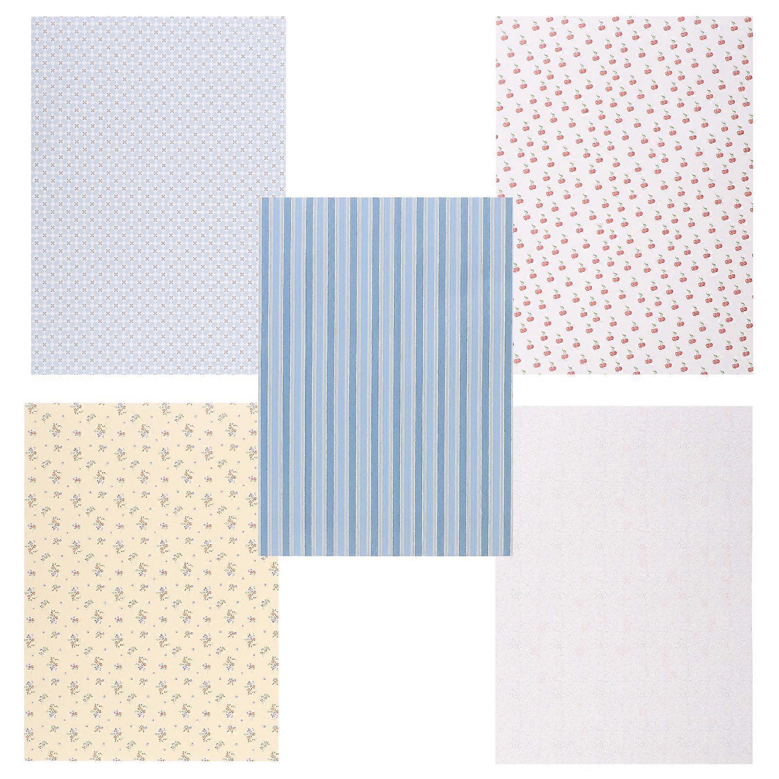 5 ark dockhus tapeter självhäftande DIY dockhus bakgrund tapet peel and stick väggpapper