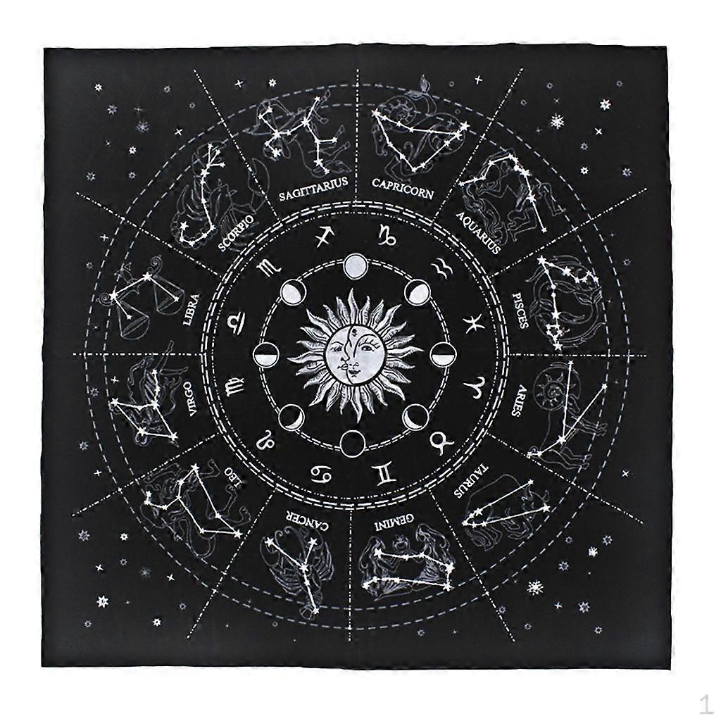 12 Constellations Card Tablecloth Divination Velvet Altar Cloth Board 19"