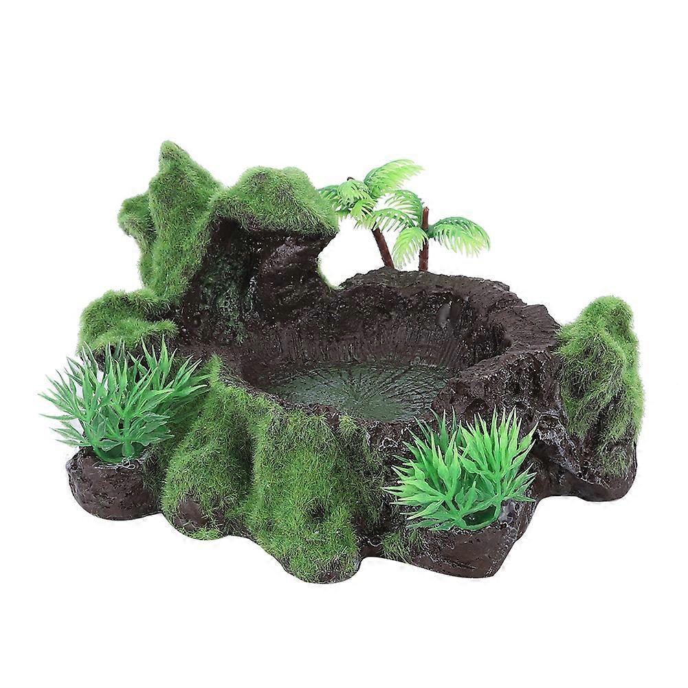 ZR-012 Resin Artificial Plants for Aquarium Lizard Reptile Feeder Turtle Food Water Ornament