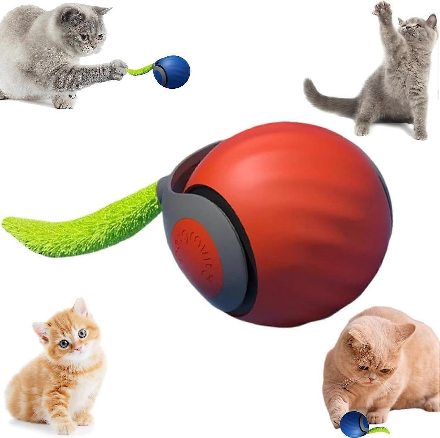 Speedy Tail Cat Toy,2025 New Generation Interactive Cat Toy,Interactive Cat Toys for Indoor Cats,Smart Interactive Cat Toy Ball,Automatic Moving Cat T
