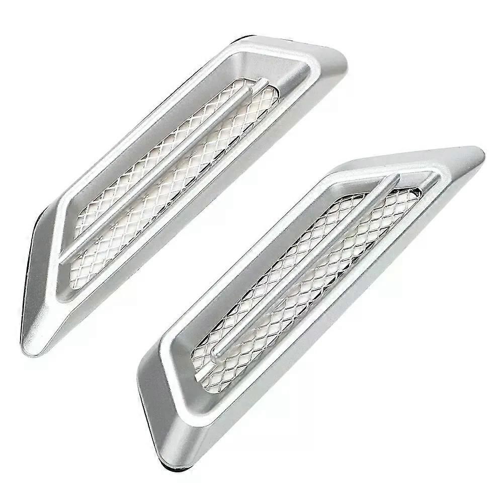 2 adet 3D Araba Çıkartmaları DIY Yaratıcı Sahte Havalandırma Solungaçlar Tasarım Hood Kaput Kapı Dekorasyon Exteral Off Road 4x4 Oto Aksesuarları