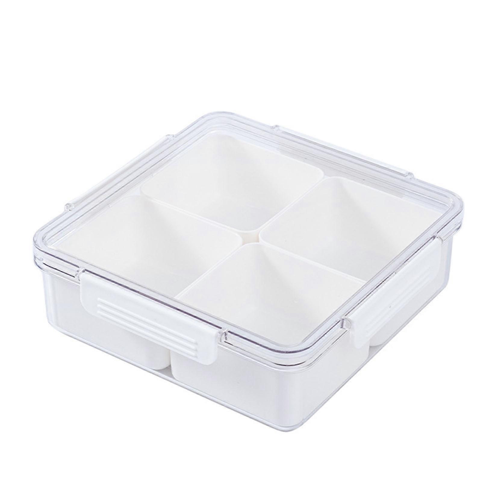 4-Compartment Snack Box Transparent Food Storage Containers