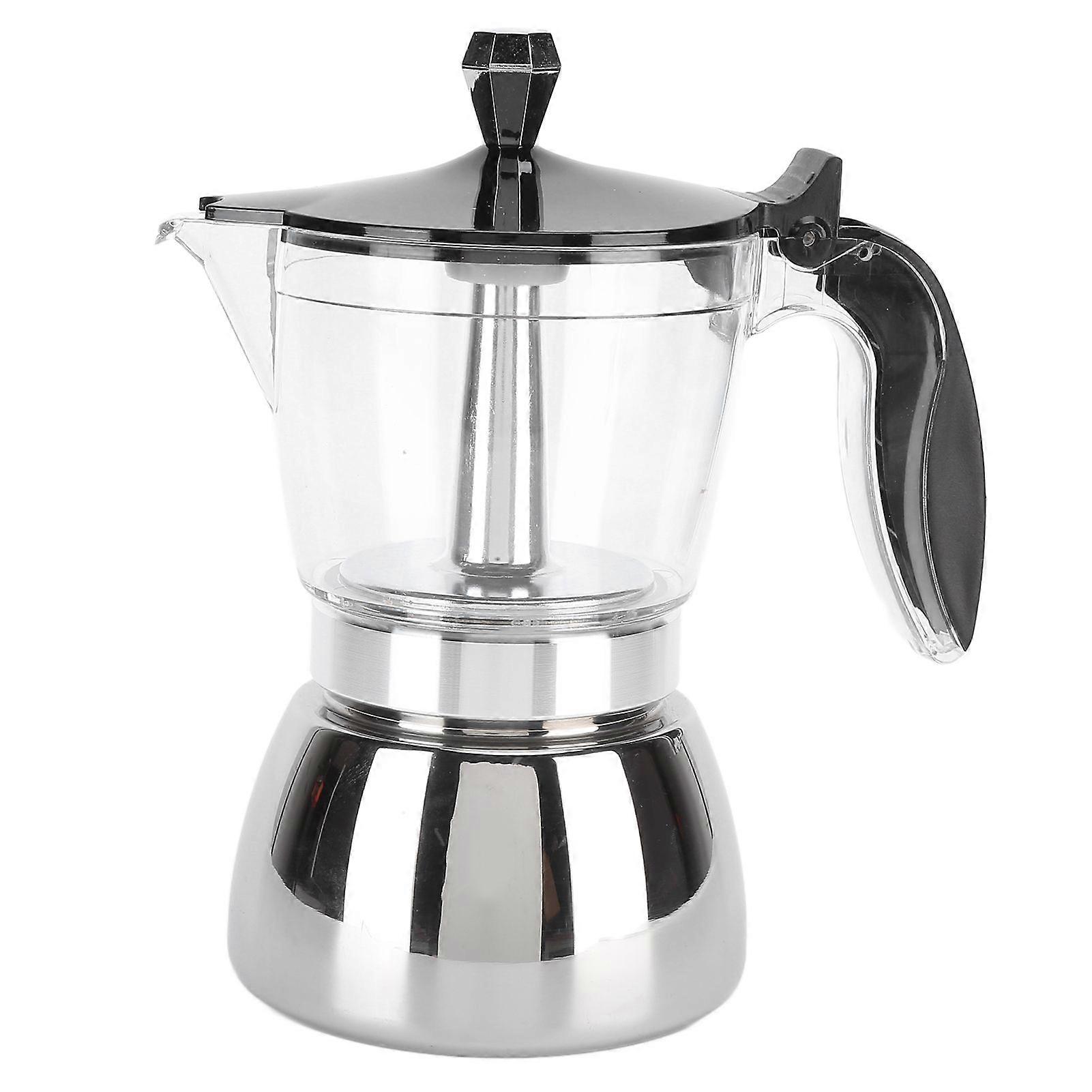 6 Cups Stainless Steel Coffee Pot Italian Octagonal Household Brewing Coffee Moka Pot
