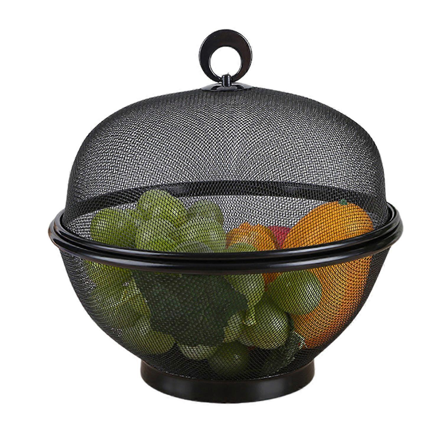 Large Capacity Mesh Fruit Basket with Lid Fly-Proof Fruit Bowl Easy to Clean Dishwasher Safe Fruit