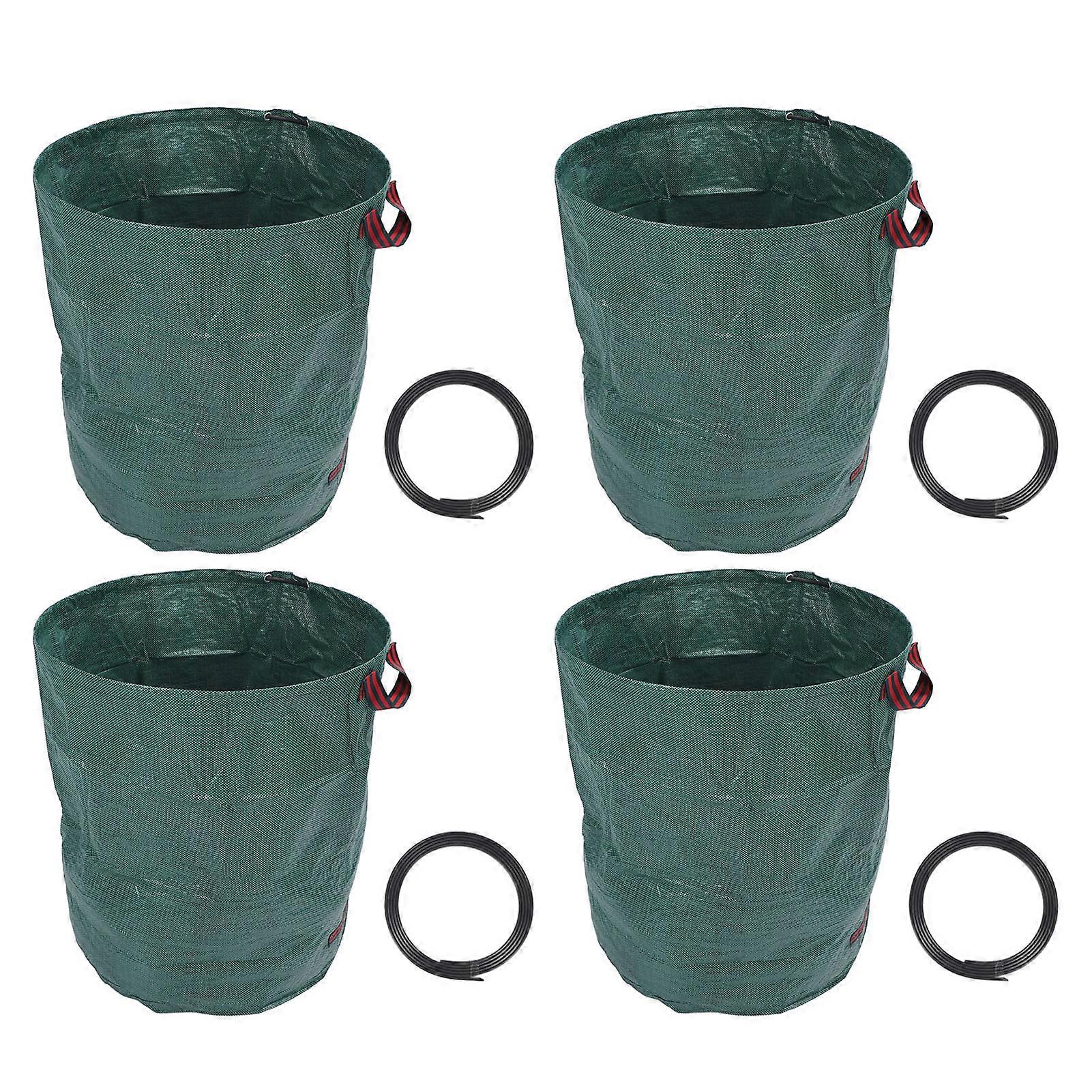4PCS Garden Leaf Bag PP Large Capacity Reusable Yard Garbage Storage Container Bag 400L(80x80cm / 31.5x31.5in)
