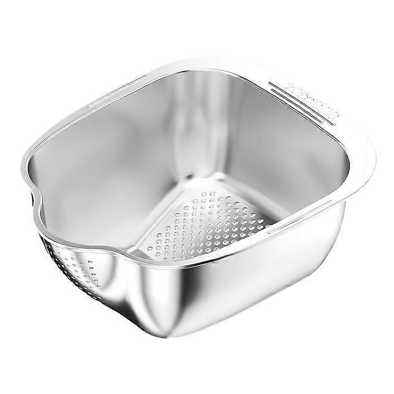 Stainless steel rice washer strainer bowl with side drainers
