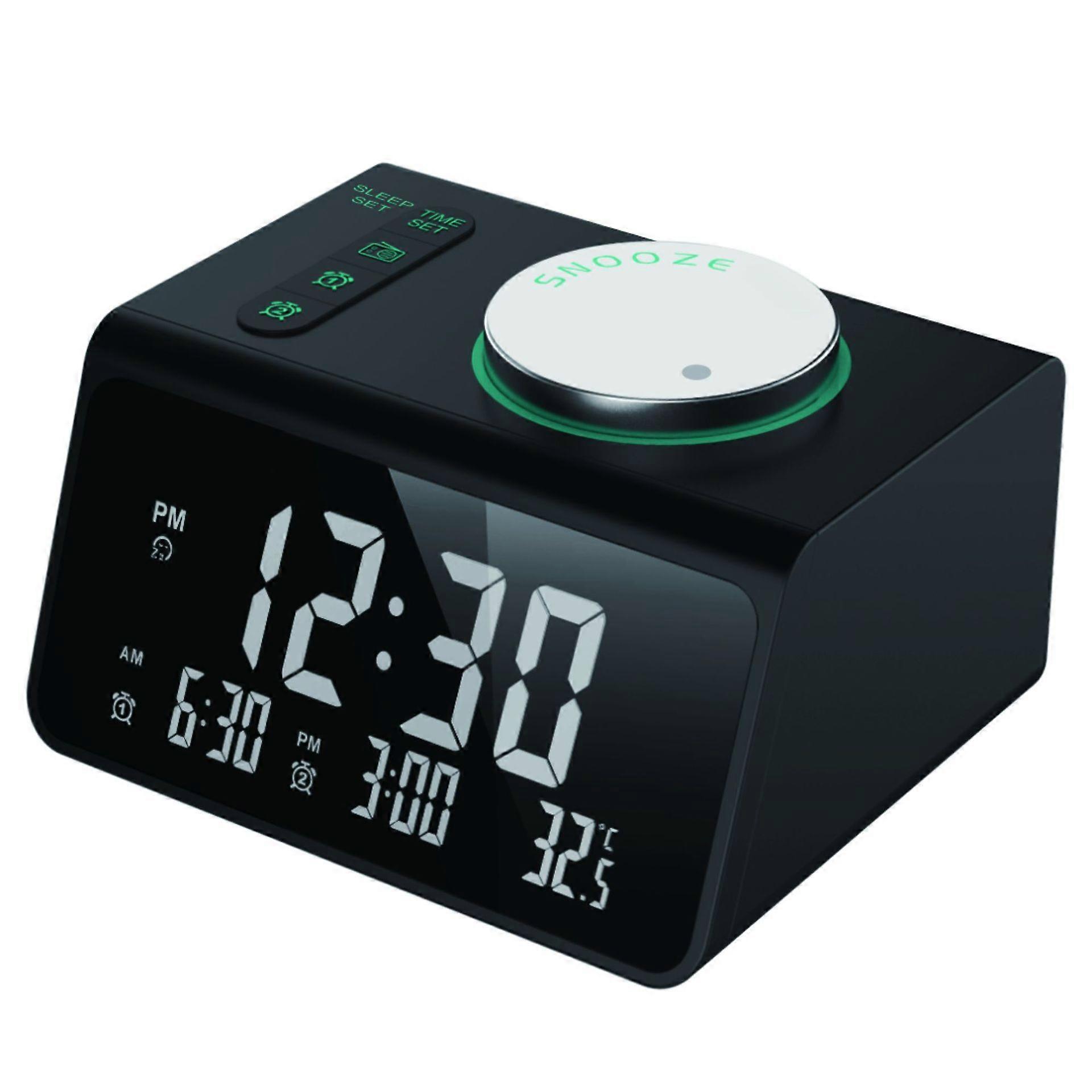 2021 Newest Small Digital Alarm Clock Radio - FM Radio,Dual USB Charging Port,Dual  Alarm ,Adjustable Volume&Brightness Dimmer,Sleep Timer