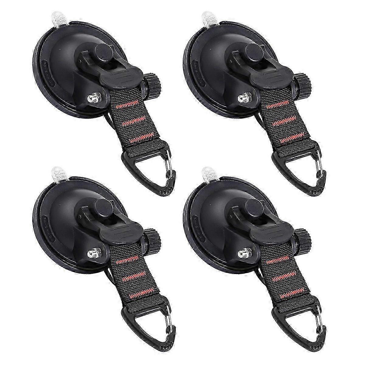 Heavy Duty Suction Cup Hooks, 4-Pack, Outdoor Camping Tie-Downs