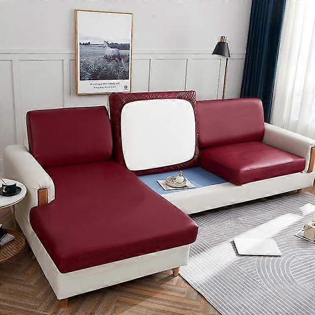 Waterproof Pu Stretch Sofa Cover Plain Elastic Sofa Covers Corner Couch Cover Protector For Living Room