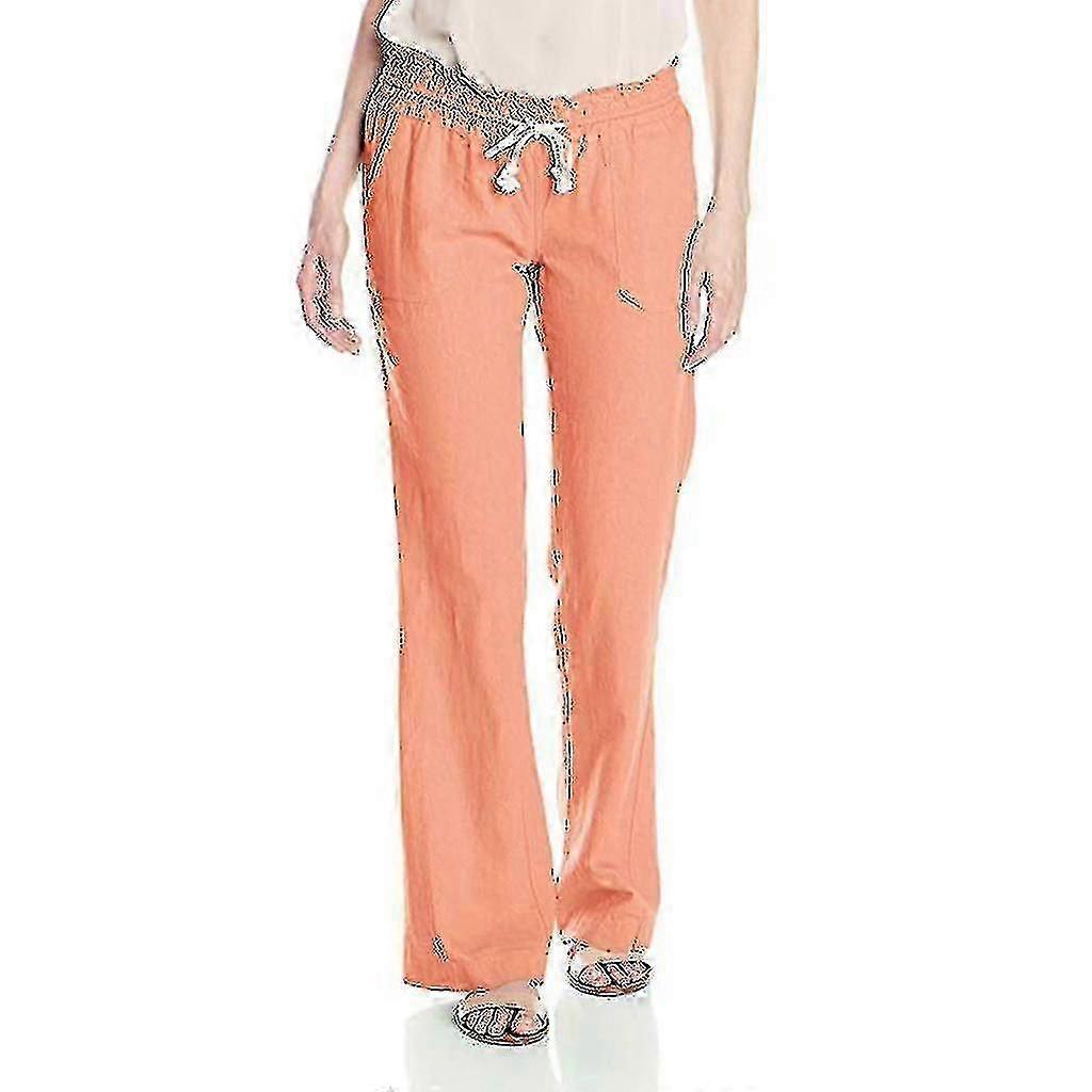 "Kvinnors Bomull Linen Byxor Strand Pant" f54