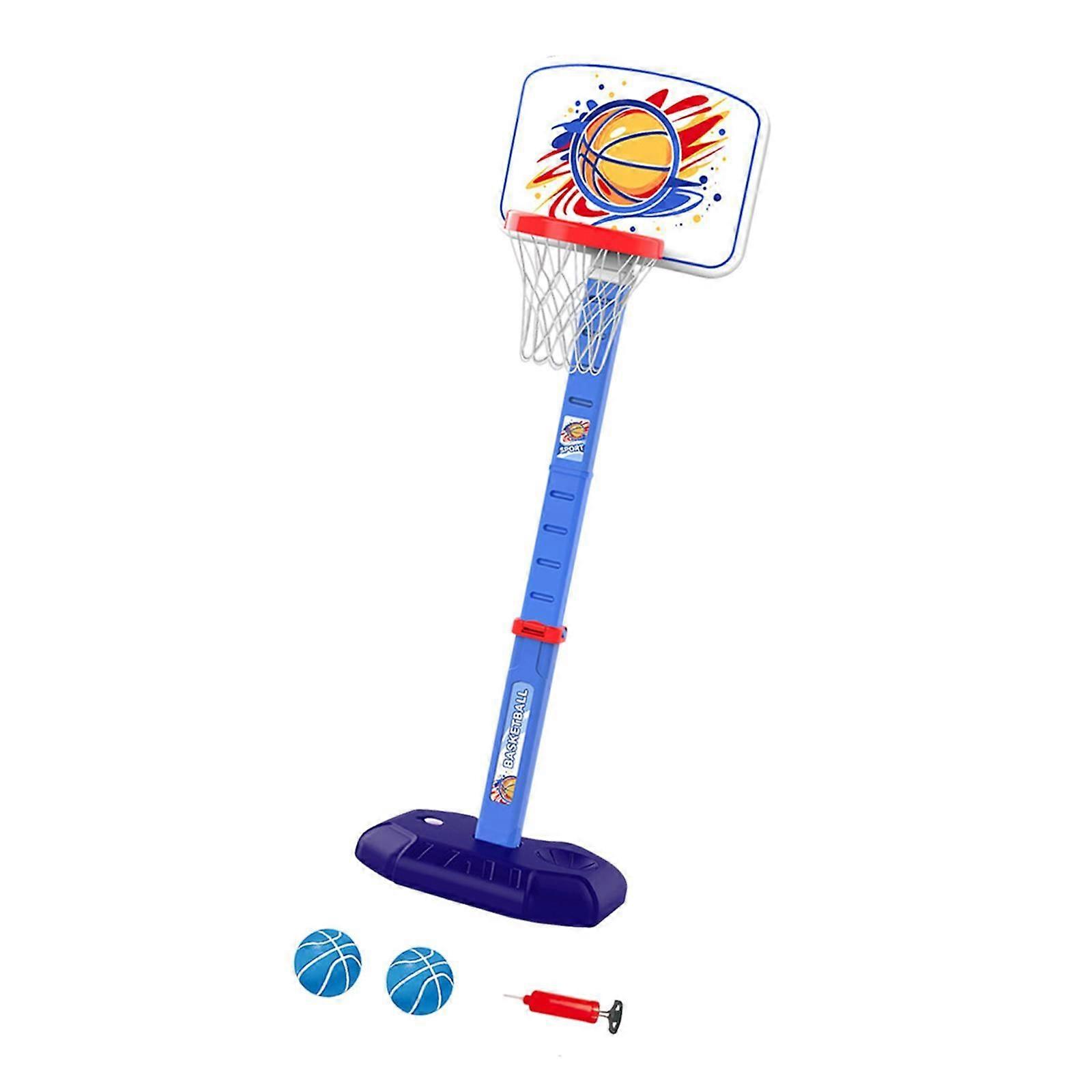 Koszykówka dla dzieci Obręcz dla dzieci Rodzina z piłkami na podwórku Outdoor Playing Blue