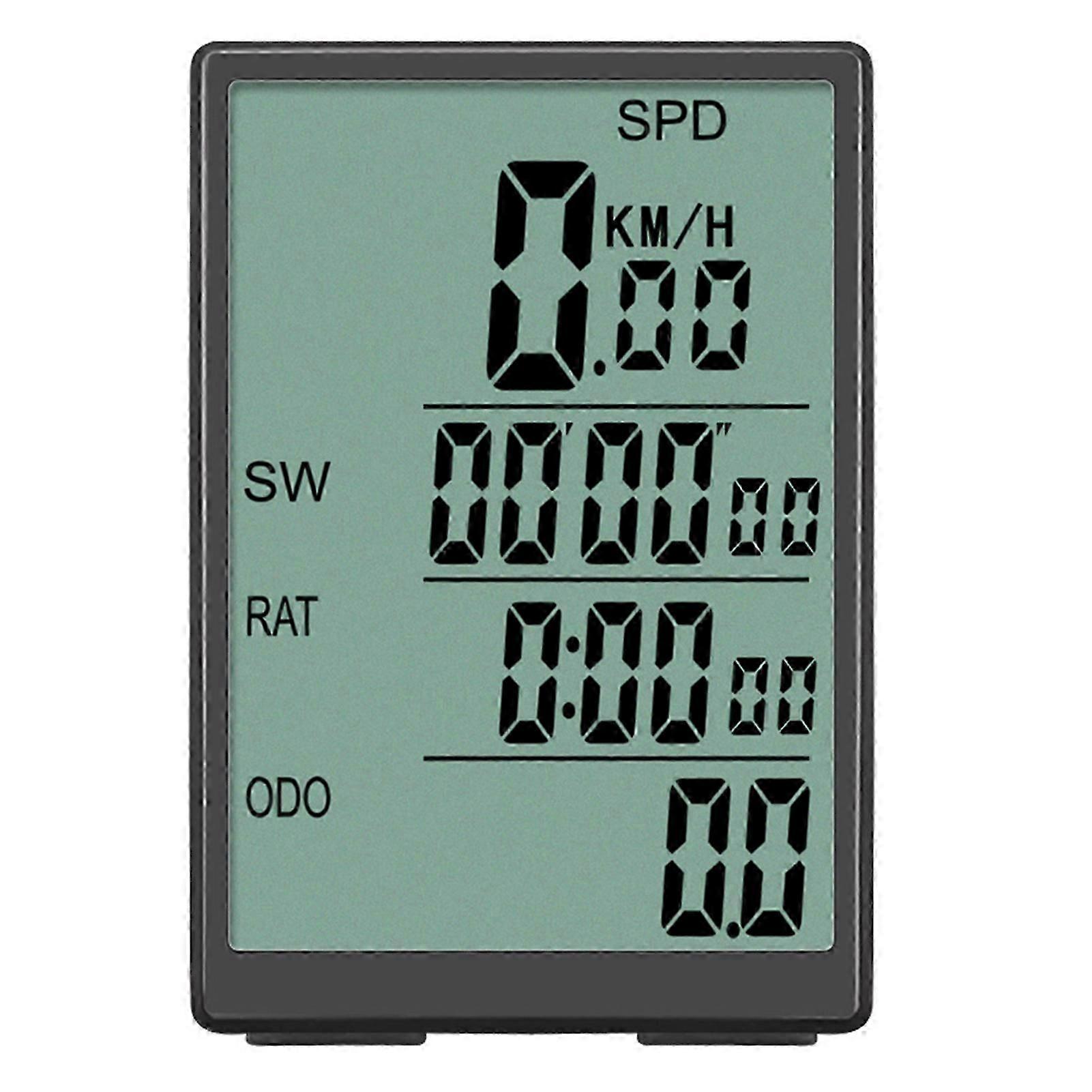 Bicycle Computer Wireless Bike Computer Waterproof Speedometer with Green LCD Backlight