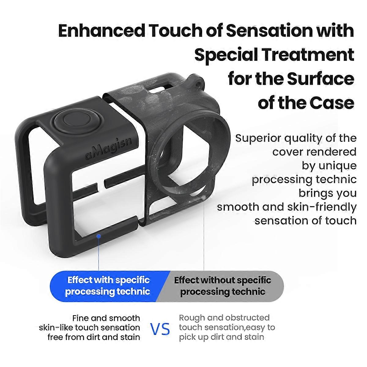 Silicone Protective Case with Lens Cover Protection Cover Action Camera Accessory for Omso Action
