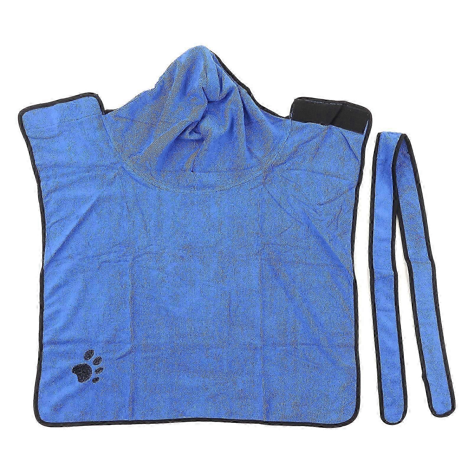 Dog Drying Coat Microfibre Fast Drying Highly Absorbent Pet Wearable Bath Towel with Adjustable Waist Belt for Dogs Cats M