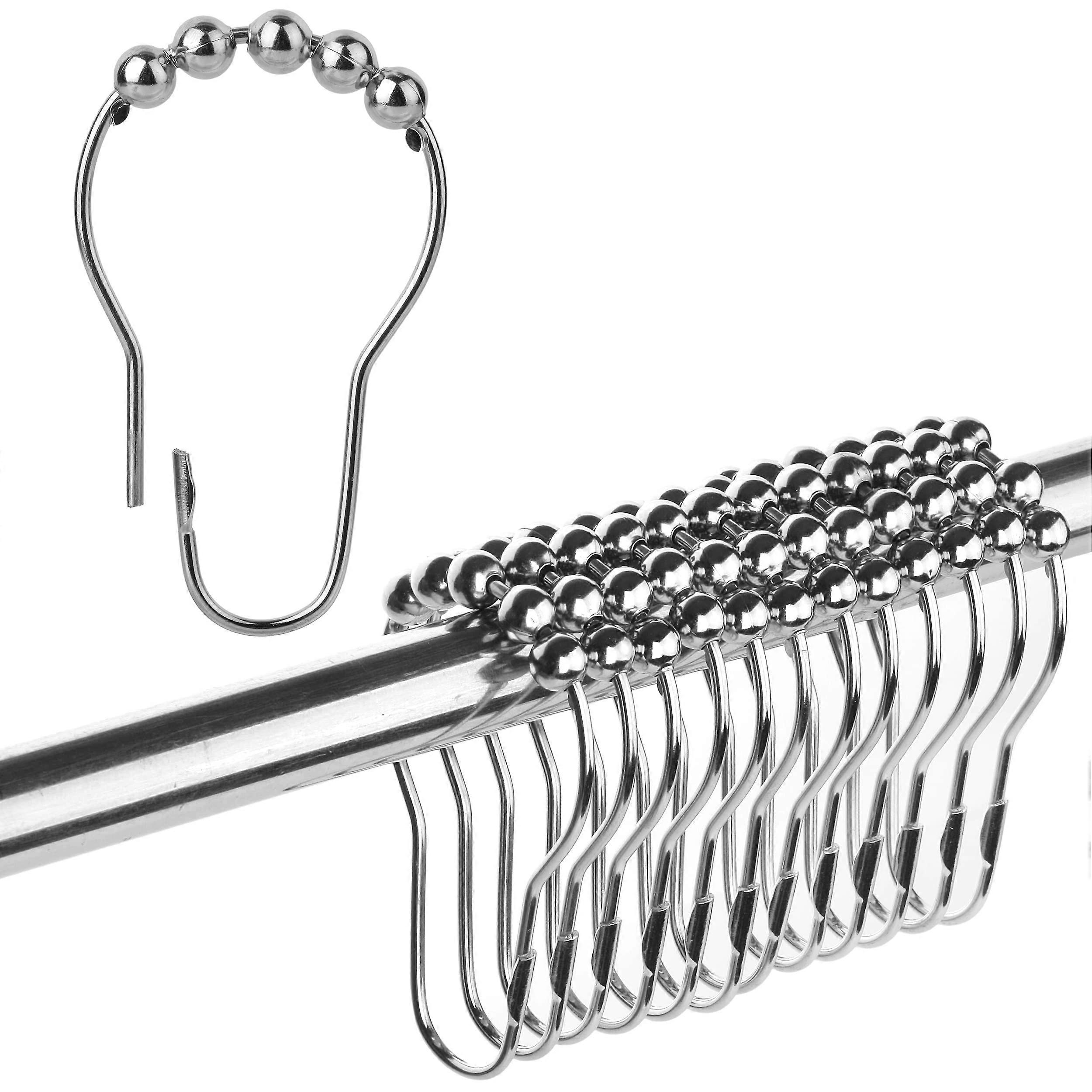 12 Pack Slick Shower Curtain Rings For Shower Curtain Hooks And Shower Rings Compatible With Most Curtains