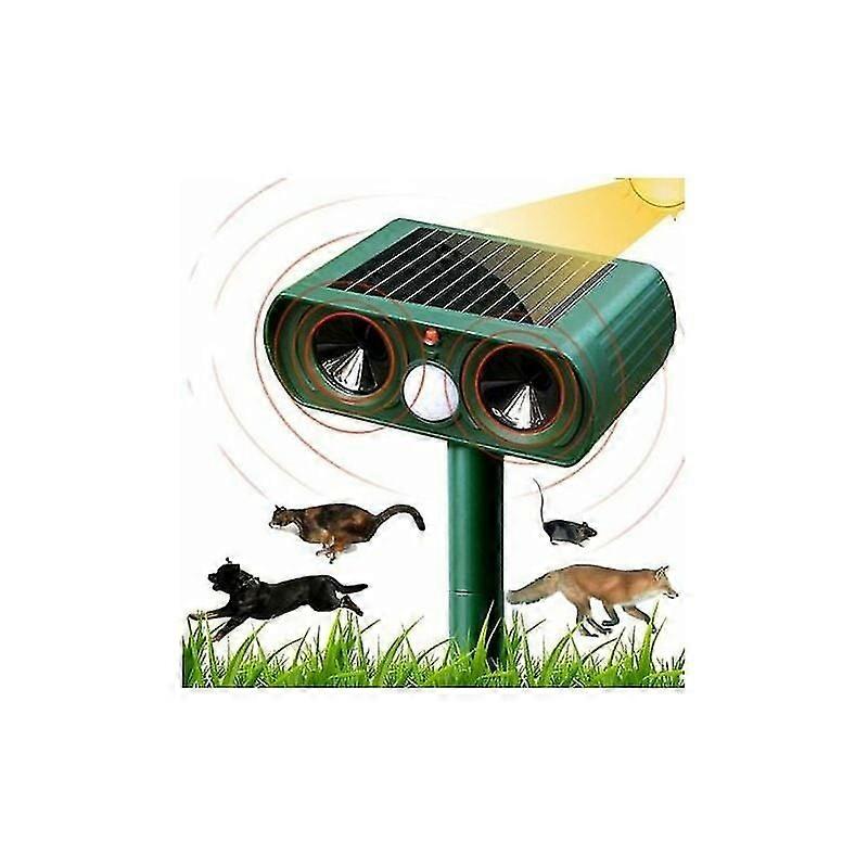 Solar Ultrasonic Cat Repellent Outdoor Cat Repeller Adjustable Sensitivity and Frequency Ultrasonic Cat Repellent for Repelling Pests Garden Protector