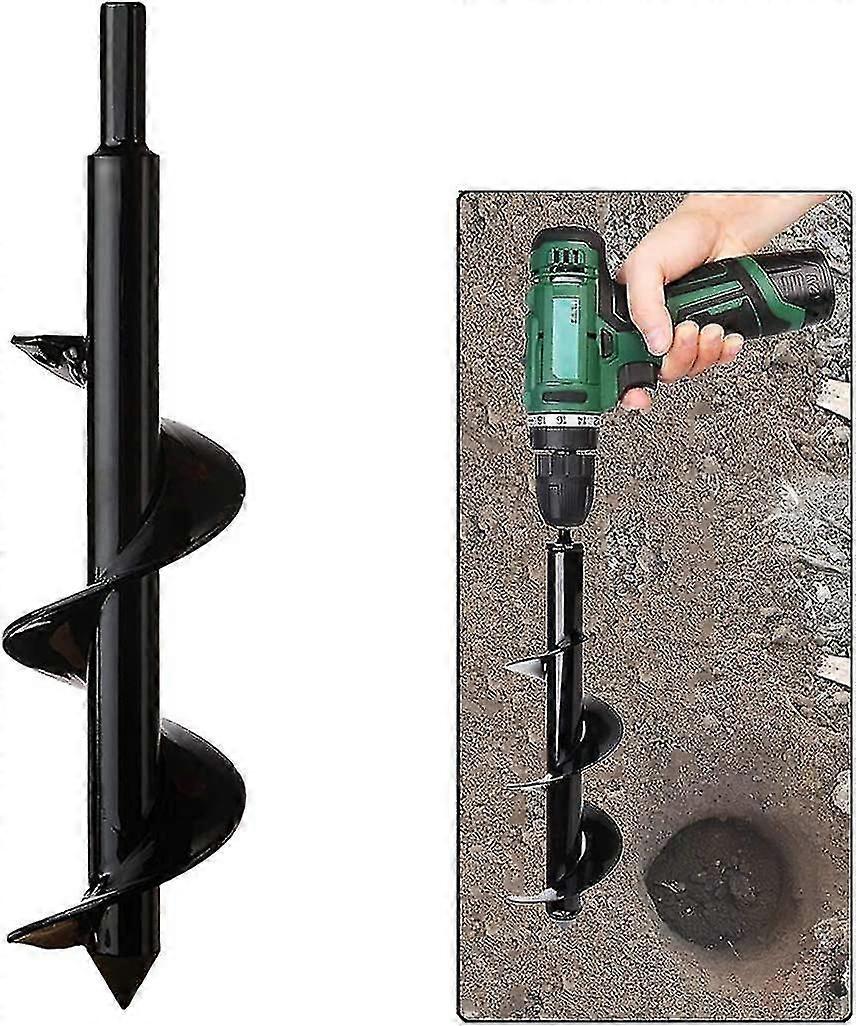 Garden Auger, Hex Handle Stainless Steel, Deep Plough Digging, Flower Growing Shrub Tool(diameter: 8cm Length: 30cm)